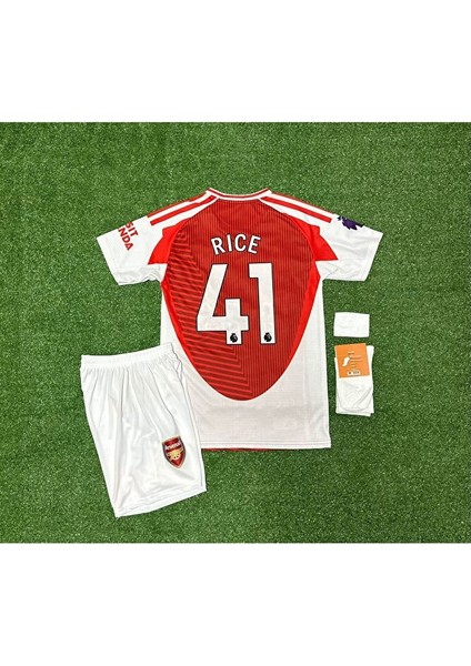 Arsenal 2025-26 Yeni Sezon Declan Rice Iç Saha Çocuk Forması 4lü Set