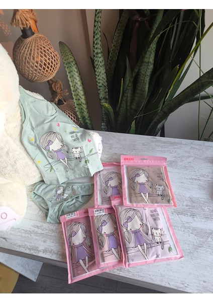 Kız Çocuk Atlet Külot Takım 6'lı %100 Pamuk Nefes Alabilen fiyatları