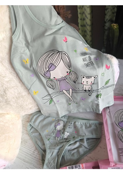 Kız Çocuk Atlet Külot Takım 6'lı %100 Pamuk Nefes Alabilen indirimleri