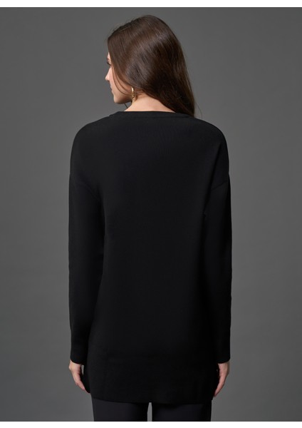 Bisiklet Yaka Düz Siyah Kadın Tunik M1MZ1030240013 fırsatları