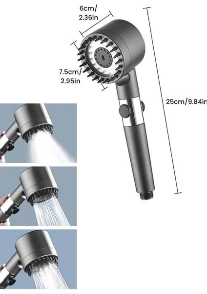 Yeni Nesil Duş Başlığı Paslanmaz Çelik Masaj Etkili Ergonomik Tasarım Su Bas? - T998G004-Z54 indirimleri
