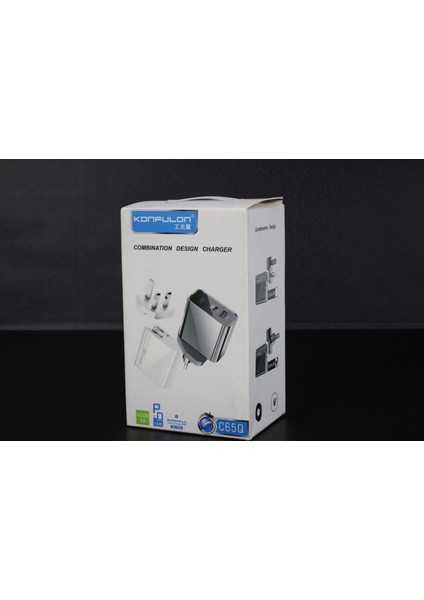 C65Q 18W Pd + Qc3.0 Hızlı Şarj Adaptörü | Çoklu Başlık (Us–uk–eu) | LCD Ekranlı | Universal Seyahat Şarj Cihazı
