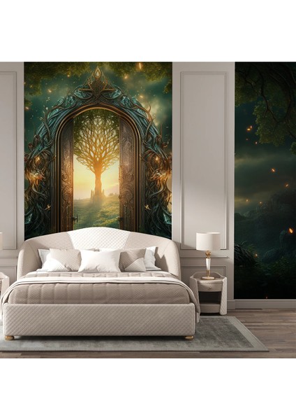 Yeşil Manzara Tek Parça 3D Duvar Kağıdı -Isı ve Ses Yalıtımı Yırtılmaz fiyatları