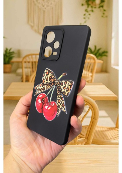 Redmi Note 12 Pro 5g Uyumlu Kiraz Leopar Fiyonk Desenli Silikon Darbe Emici Rubber Kılıf fırsatları
