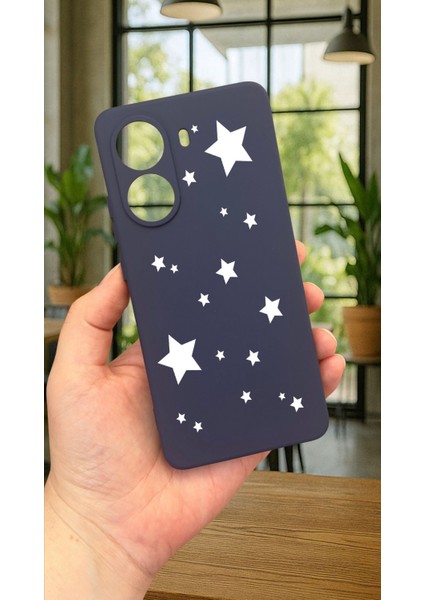 Xiaomi Poco X7 Pro Mini Yıldız Desenli Silikon Darbe Emici Klasik Korumalı Rubber Kılıf