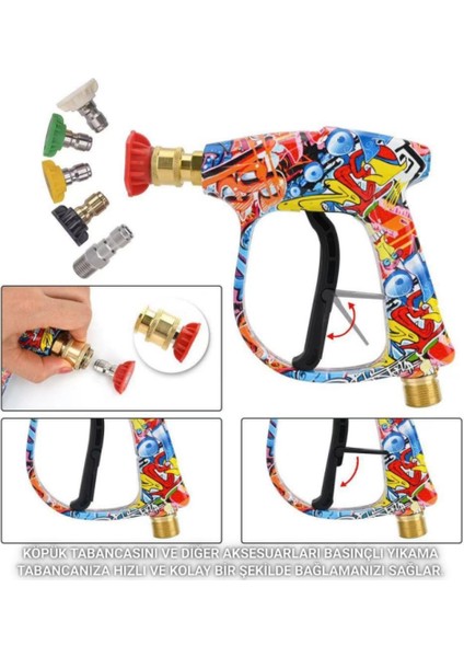 Bosch Aquatak Serisi ile Uyumlu 5 Nozzle Set Bosch Basınçlı Araç Yıkama Tabancası Seti Basınçlı Yıkama Makinesi Bear modelleri