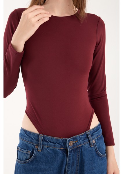 Bisiklet Yaka Altdan Çıt Çıtlı Body - Çıtçıtlı Body Uzun Kol fırsatları