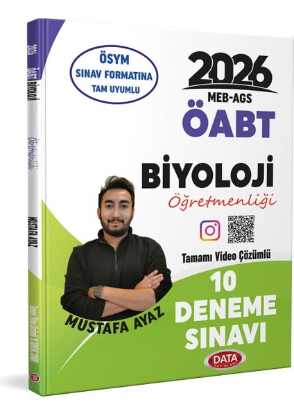 2026 Meb Ags Öabt Biyoloji Öğretmenliği Tamamı Video Çözümlü 10 Deneme Sınavı Data Yayınları