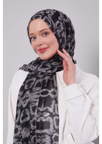 Siyah-Gri Leopar Desen Vivian Şal fiyatları