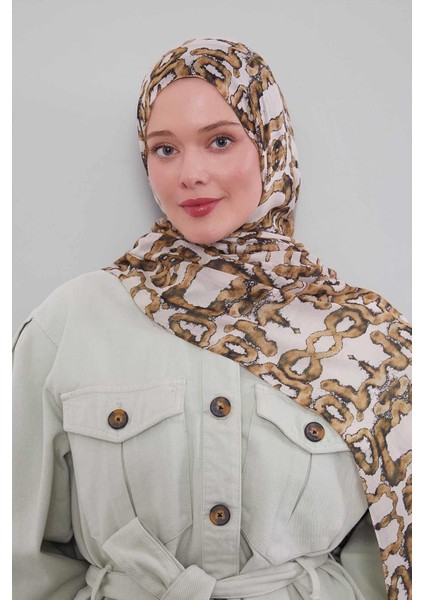 Küf Yeşili Leopar Desen Vivian Şal modelleri