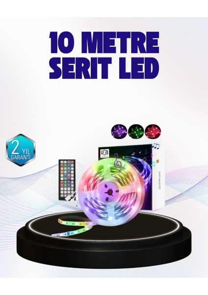 Bluetooth Kontrollü Smart Şerit LED 10M Sese Duyarlı Rgb Aydınlatma - M499B328-N56499