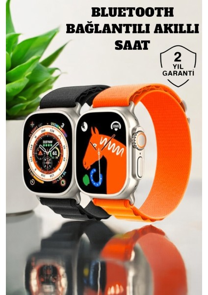 Bluetooth Bağlantılı 49MM Dokunmatik Akıllı Saat Sağlık ve Spor Takip Özelli - M187R860-K85