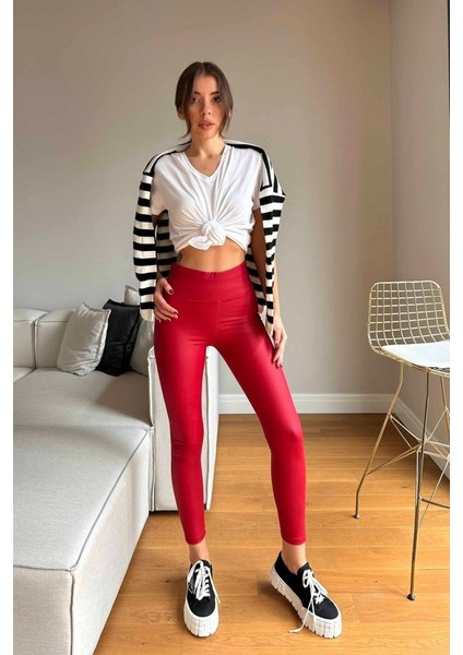 Kadın Yüksek Bel Içi Şardonlu Fırsat Ürün Toparlayıcı Tayt