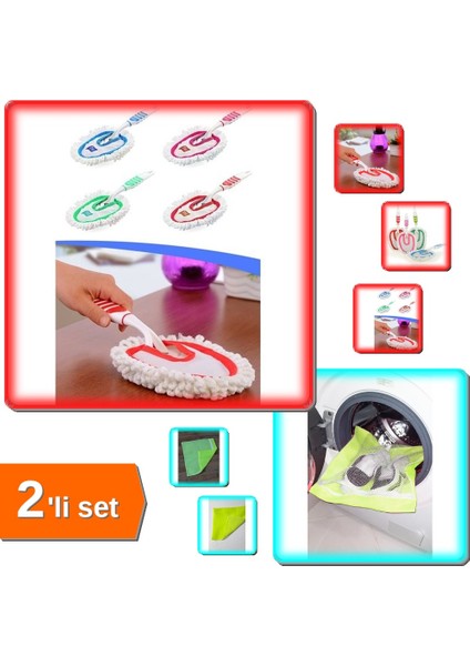 Sarı Fermuarlı Hassas Çamaşır Terlik + Mikrofiber Duster Toz Alıcı - 2'li Set A7K9P2