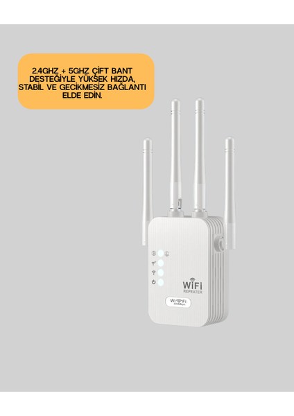 Çift Bantlı Otomatik Kurulum Wifi Repeater Menzil Genişletici - M008K075-R59008 fiyatları