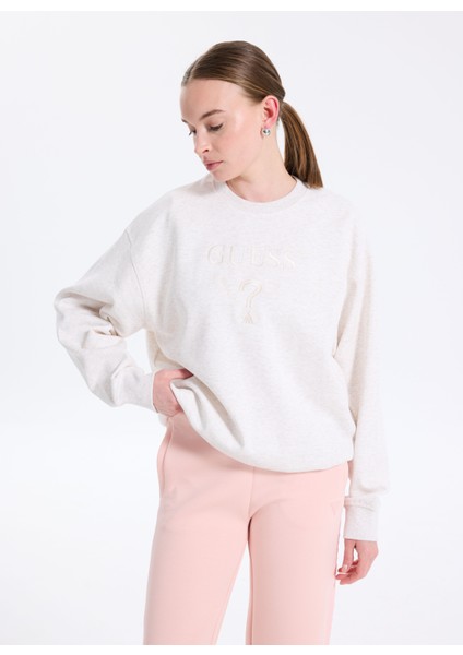 Gömlek Yaka Krem Kadın Sweatshırt Roberta Kadın Aktif Sweatshirt modelleri