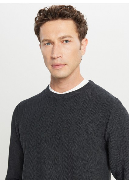 Bisiklet Yaka Standart Antrasit Melanj Erkek Kazak ACE049261266_ANM fırsatları