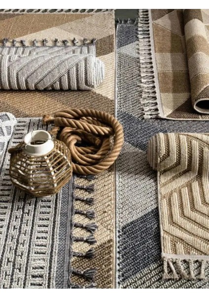 Fez 3001 Bej Halı Iskandinav Bukle Dokuma Serisi Salon Oturma Yatak Odası Yolluk Kesme Halısı fırsatları