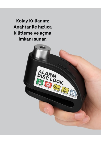 110 Db Alarm Disk Kilidi Motosiklet Scooter Bisiklet Güvenlik - M963R557-K41963 fırsatları