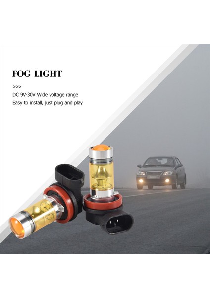 Adet Güçlü LED Işık 100W H11 Sarı Sis Lambası 20 LED Far (Yurt Dışından) modelleri