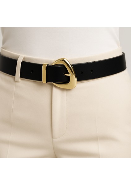 Gold Tokalı Deri Görünümlü Kadın Kemer fiyatları