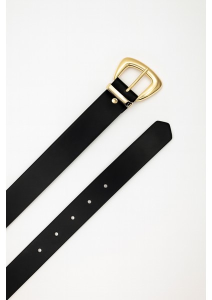 Gold Tokalı Deri Görünümlü Kadın Kemer modelleri