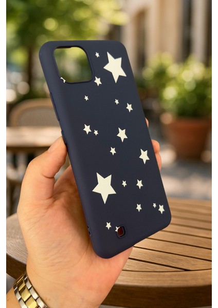 Realme C11 -Mini Yıldız Desenli Silikon Darbe Emici Klasik Korumalı Rubber Kılıf modelleri
