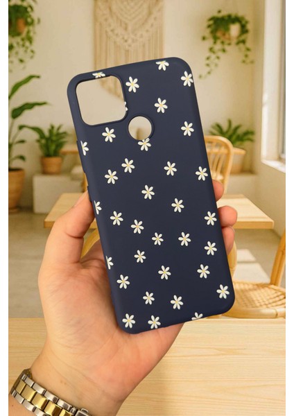 Realme C25 - Mini Papatya Desenli Silikon Darbe Emici Klasik Korumalı Rubber Kılıf