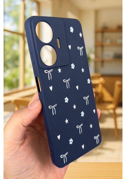 Realme C55 Uyumlu Mini Fiyonk Desenli Silikon Darbe Emici Klasik Korumalı Rubber Kılıf modelleri