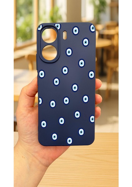 Redmi 13C-015 Nazar Boncuk Desenli Lansman Kamera Korumalı Yumuşak Silikon Rubber Kılıf fiyatları