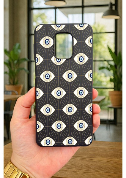 Redmi Note 9 Pro/9s Uyumlu Evıl Eye Desenli Silikon Darbe Emici Klasik Korumalı Rubber Kılıf fiyatları