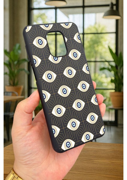 Redmi Note 9 Pro/9s Uyumlu Evıl Eye Desenli Silikon Darbe Emici Klasik Korumalı Rubber Kılıf modelleri