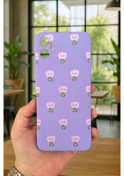 Samsung Galaxy A05 Uyumlu Mini Lale Desenli Silikon Darbe Emici Klasik Korumalı Rubber Kılıf fiyatları
