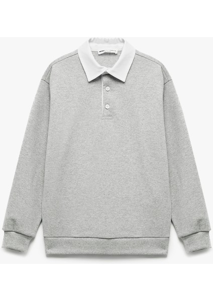 Şardonlu Uzun Kollu Düğmeli Gömlek Yaka Sweatshirt modelleri