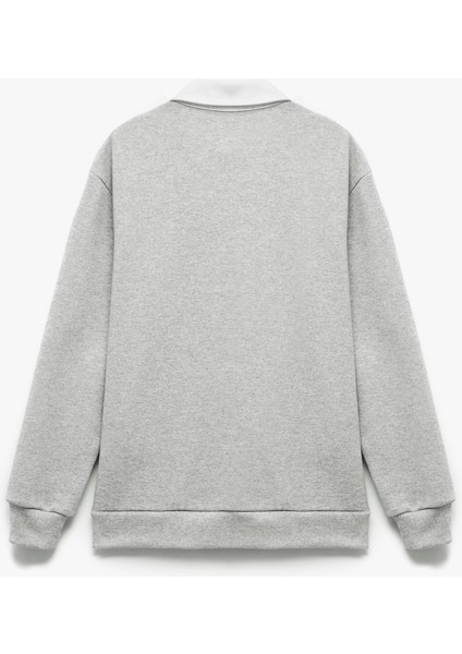 Şardonlu Uzun Kollu Düğmeli Gömlek Yaka Sweatshirt fırsatları