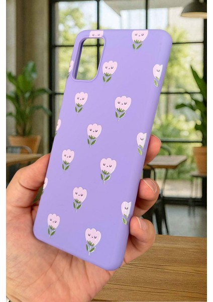 Samsung Galaxy A51 Uyumlu Mini Lale Desenli Silikon Darbe Emici Klasik Korumalı Rubber Kılıf modelleri