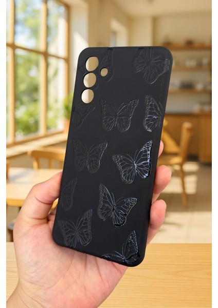 Samsung Galaxy A54 Uyumlu Siyah Kelebek Desenli Silikon Darbe Emici Klasik Korumalı Rubber Kılıf fırsatları