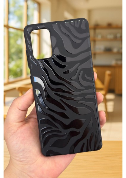 Samsung Galaxy A71 Uyumlu Zebra Desenli Silikon Darbe Emici Klasik Korumalı Rubber Kılıf