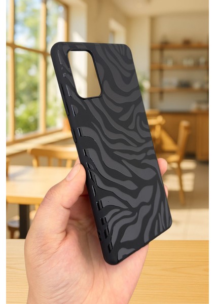 Samsung Galaxy A71 Uyumlu Zebra Desenli Silikon Darbe Emici Klasik Korumalı Rubber Kılıf modelleri
