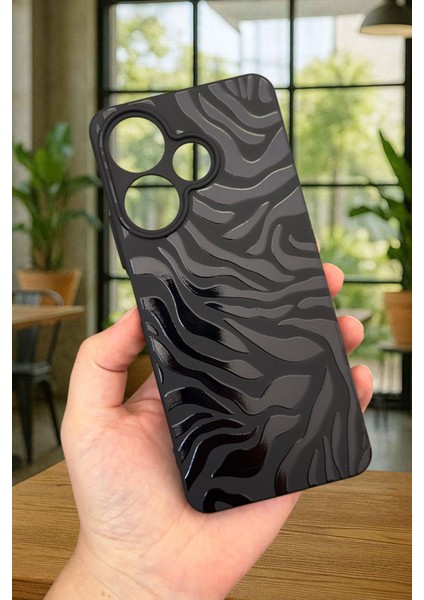 Xiaomi Redmi 13 4g Zebra Desenli Silikon Darbe Emici Klasik Korumalı Rubber Kılıf