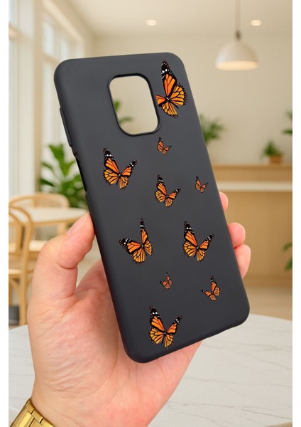 Xiaomi Redmi Note 9pro/9s Uyumlu Kelebek Desenli Silikon Darbe Emici Klasik Korumalı Rubber Kılıf modelleri