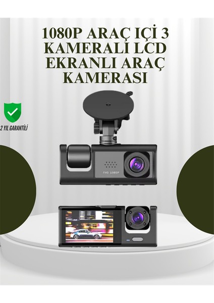 Ta-01 G-Sensörlü 3'lü Kayıtlı Araç Kamerası - T258G983-Z70258
