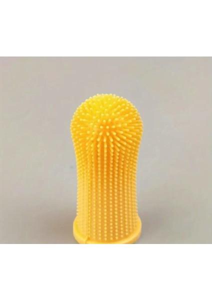 Köpek ve Kedi Parmak Diş Temizleme ve Bakım Fırçası Silikon - Sarı fiyatları