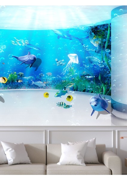 Denizaltı Balıklar Desenli Isı ve Ses Yalıtımlı Sağlıklı Tekstil Duvar Kağıdı fiyatları