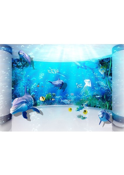 Denizaltı Balıklar Desenli Isı ve Ses Yalıtımlı Sağlıklı Tekstil Duvar Kağıdı modelleri