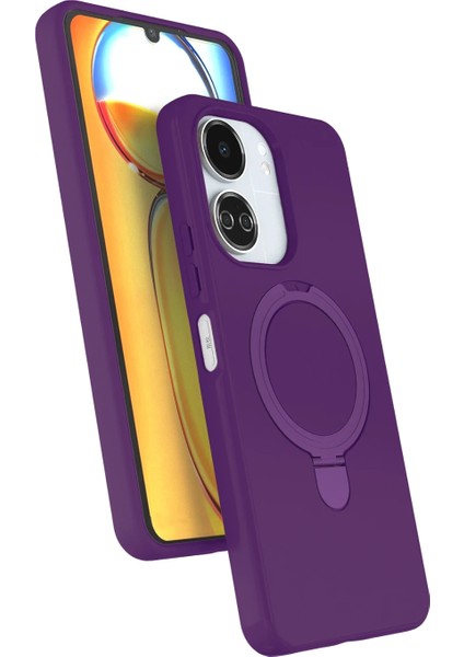 Redmi 13C Uyumlu Içi Kadife Stand Olabilen Halka Yüzüklü Kılıf