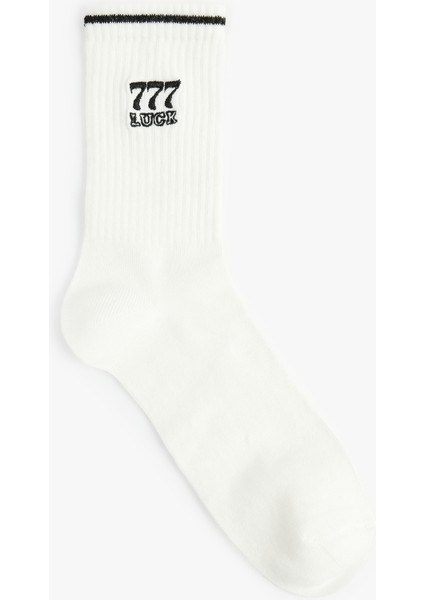 Işlemeli Çizgi Detaylı Tenis Çorabı fiyatları