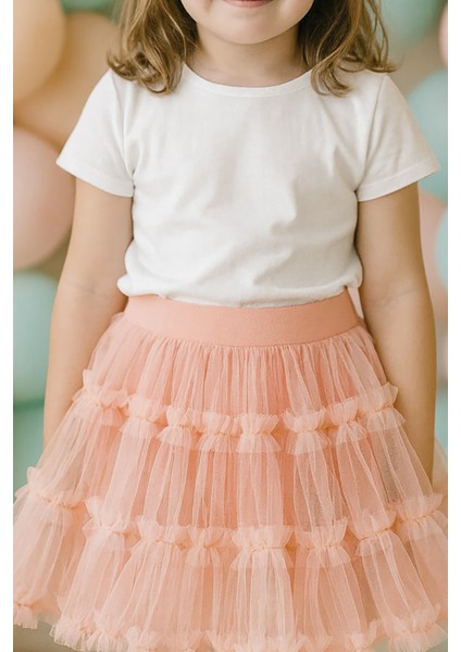 Açık Somon Renk Kız Çocuk Tütü Etek
