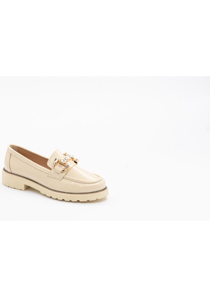 Kadın Krem Loafer Ayakkabı modelleri