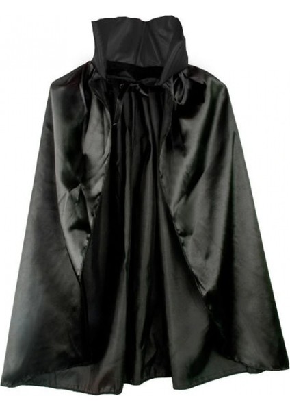 Siyah Renk Yakalı Halloween Pelerini 90 cm